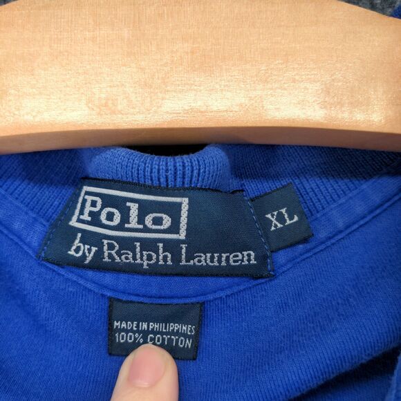 Polo Ralph Lauren Men's Polo Shirt Blue XL Short Sleeve High Low Hem Cotton - Picture 9 of 12